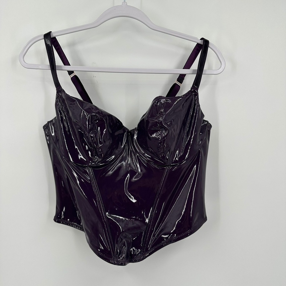 Savage X Fenty Rihanna Whimsigoth Witchy Vinyl Corset Top Size 1X Patent Bustier